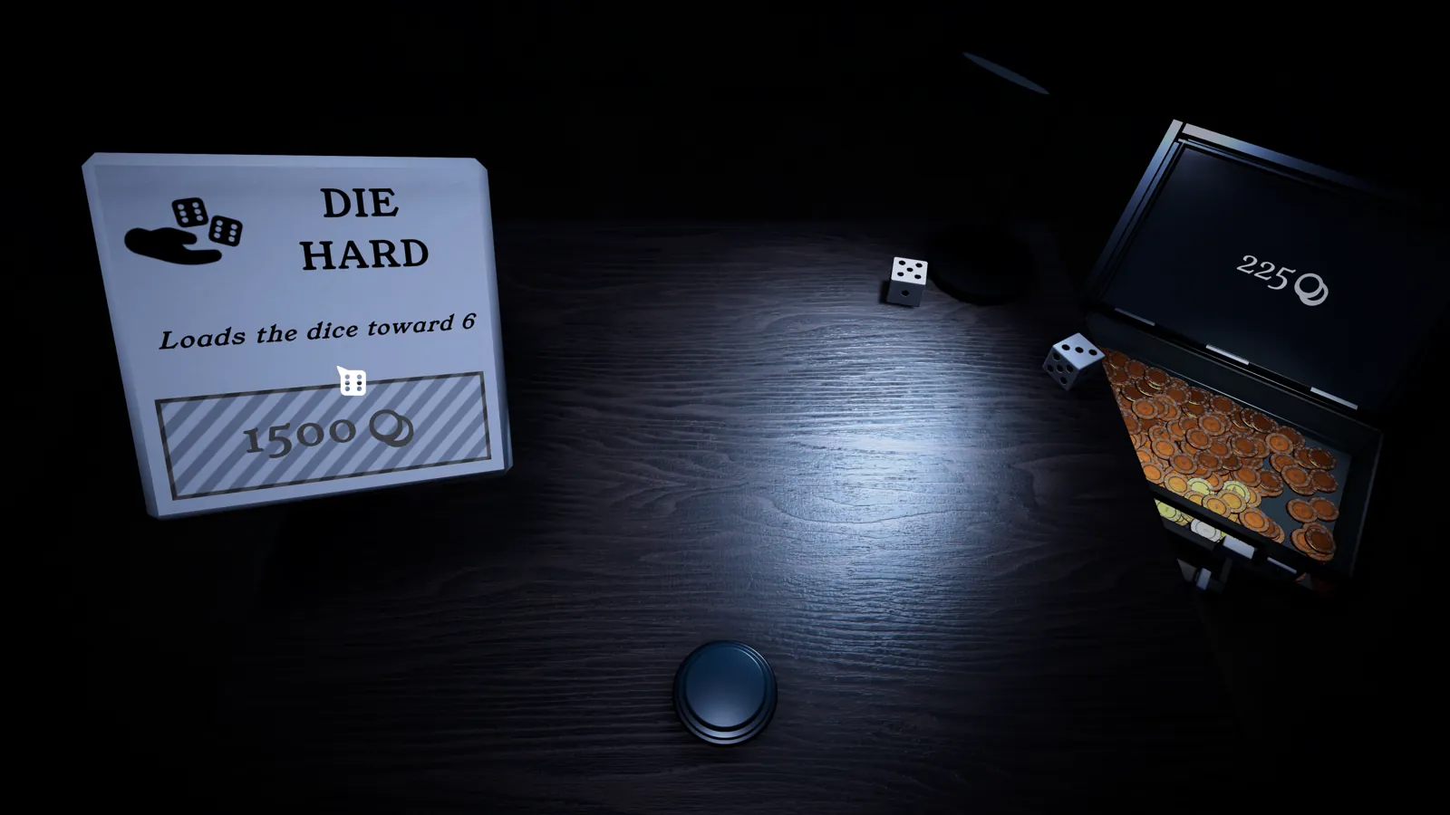 Shop sign offering the Die Hard upgrade for 1500 coins